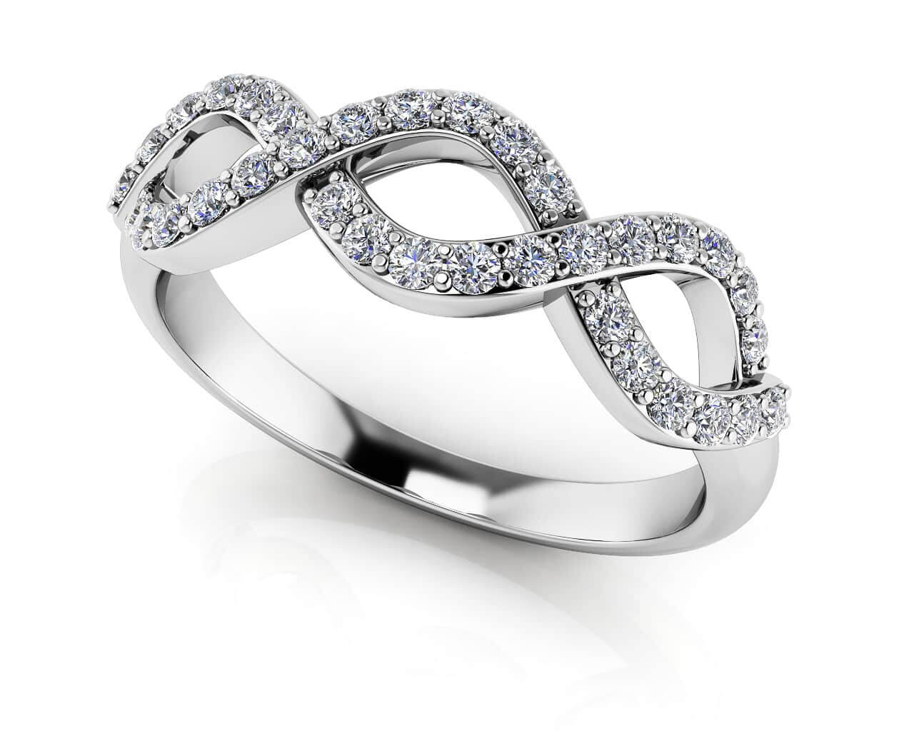 Woven Diamond Anniversary Lab - Grown Diamond Ring with 0.60 ct.(finished) 1.6mm - Luxury Time NYC